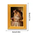 3D wooden photo frame fridge magnet with funny hamster portrait, home decor cute gift. - MZCT571 Hamster Portrait (Single Pack)