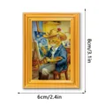 Funny cat art wooden picture frame fridge magnet 3D decorative miniature home ornament - MZCT600 Funny Art Cat (Single Pack)