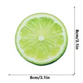 Detailed view of the circular acrylic lime pattern bookmark showing vibrant green fruit design. - Lime Slice / 1mm Transparent Acrylic