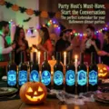 Halloween Autocollants Fluorescents De Bouteille De Potion Decoration De Fete Top - Lot de 2 Feuilles / Bleu Lumineux