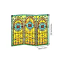 Mini paravent pliant en acrylique transparent decoration de table style vitrail de bureau - PFTYU006 / Emballage en Carton
