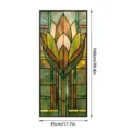 Close-up detail of the stained glass window panel featuring elegant floral art nouveau design. - SBW-BL427 / 45x100cm
