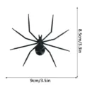 Detail view showing the dimensions of the 3D printed black spider magnet, 9x8.5cm size. - 3DCT101 / Single