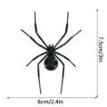 Detailed view of the 3D black spider fridge magnet showing product dimensions clearly. - Single Piece