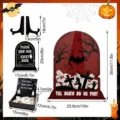 Halloween wedding guest book drop frame size chart, wooden tombstone sign and storage box. - Box Packaging / Wood + Acrylic
