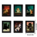 3D Vintage Katze Kühlschrankmagnet Retro Fotorahmen Süße Tier Magnetische Memo Nachricht Aufkleber - Set von 6 Stilen 3DCT051-056