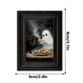 Halloween Geist schwarze Katze Holz Bilderrahmen Kühlschrankmagnet Heimdekoration 8x6cm - MZCT644 / 1 Stück/Packung / MZCT644 Einzelpackung