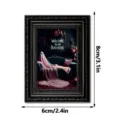 Halloween wooden photo frame fridge magnet, gothic ghost decor, compact size 8x6cm. - MZCT623 / Single Piece
