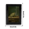 Vintage 3D resin photo frame fridge magnet featuring funny smoking frog home art decor 8x6cm - 3DCT057: 3D Magnetic Fridge Magnet