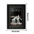 Halloween wooden fridge magnet photo frame ghost couple decorative sticker for home party - MZCT625