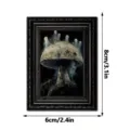 Cadre photo en bois champignon style gothique aimant de réfrigérateur déco Halloween. - MZCT634 : Emballage individuel en sachet OPP