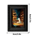 Imán de nevera de madera de fantasma de Halloween, mini marco de fotos vintage decoración. - MZCT648 Paquete Único