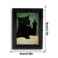 3D Retro Katzen Kühlschrankmagnet Lustige Rauchende Schwarze Katze Fotorahmen Magnetisch - Stil 3DCT054