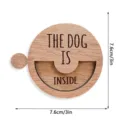 Holz magnetisches Haustier Status Schild Detail, drehbarer Indikator Hunde drinnen. - MZ1118 Modell B / Braun