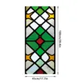 Stained glass window film static cling geometric pattern decorative privacy sticker detail view. - SBW-BL421 / 45x100cm