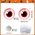 Halloween LED φωτεινά μάτια αυτοκόλλητα τοίχου πάρτι διακόσμηση αξεσουάρ σετ 12 τμχ - 12 Matia + 12 Fota / Τσάντα OPP