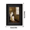 Halloween ghost wooden picture frame fridge magnet, vintage decorative magnetic sticker 6x8cm - MZCT650 Single Style