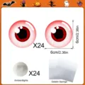 Διακόσμηση ματιών LED Halloween με 24 τεμάχια και αυτοκόλλητα σφουγγάρια - 24 Matia + 24 Fota / Τσάντα OPP