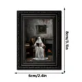 Halloween ghost wooden photo frame fridge magnet spooky gothic home decor holiday sticker 8x6cm - MZCT653 Single Style
