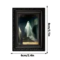 Halloween ghost wooden picture frame magnetic refrigerator sticker holiday decor 8x6cm - Ghost Staircase / Single Piece