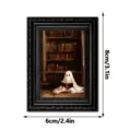 Halloween ghost wooden photo frame fridge magnet, vintage decorative magnetic sticker 8x6cm - MZCT655 Single Style