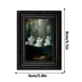 Halloween ghost wooden photo frame fridge magnet spooky holiday home decor sticker 8x6cm - Swing Ghost