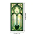 Stained glass window film static cling green floral art nouveau home decor sticker - SBW-BL416 / 45x100cm