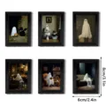 Autocollant de réfrigérateur cadre photo magnétique fantôme Halloween style rétro detail. - 3DCT015-3DCT020 : lot de 6 modèles combinés
