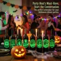 Autocollants de bouteille lumineux Halloween étiquettes de décoration de fête set - Lot de 2 Feuilles / Lumineux Vert