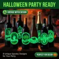 Halloween lumineux bouteille autocollants fluorescents de fete decoretion etiquettes - Lumineux Vert