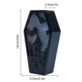 Halloween black coffin LED light pendant with castle cutout, spooky party decor 10cm - HW3D008 Model A (With 1m Fishing Line)