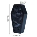 Halloween LED glowing coffin ornament, black bat carved pendant, holiday party decor 10cm - HW3D008 Model B (With 1m Fishing Line)
