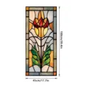 Stained glass window film with elegant tulip design, electrostatic adhesive static cling sticker. - SBW-BL430 / 45x100cm