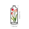 Buntglas Tulpen Blumen Vase Tischdeko, elegantes Heimakzenteset mit stilvollem Metallrahmen. - TYU825: Typ C