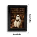 Halloween ghost magnetic photo frame fridge magnet, vintage black decorative mini art. - Style 3DCT035