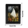 Halloween 3D Ghost Refrigerator Magnet Retro Picture Frame Spooky Home Decor Sticker 8x6cm - 3DCT021: 3D Magnetic Refrigerator Magnet