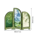 Mini acrylic folding screen table ornament with oriental landscape design for home decor - Style(PF-XFB025)