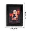 Cadre photo aimant de réfrigérateur en résine fantôme et chat noir d'Halloween détail - Magnet de Réfrigérateur Magnétique 3D / S
