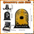 Halloween wedding guest book drop top frame set with tombstone design and signature hearts. - Box Packaging / Wood and Acrylic