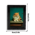3D Katze Kühlschrankmagnet Vintage Bilderrahmen lustige Tier Notizaufkleber Heimdeko - Stil 3DCT052