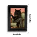 Vintage 3D schwarze Katze Bilderrahmen Kühlschrankmagnet, süßer Deko-Magnet für das Zuhause. - Stil 3DCT056