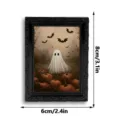Halloween 3D Ghost Fridge Magnet Photo Frame Spooky Pumpkin Resin Desktop Decor Gift - Style 3DCT036