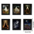Halloween ghost magnetic photo frames set decorative cute spooky fridge stickers 6pcs 8x6cm - 3DCT021-3DCT026: Set of 6 Styles