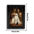 Halloween 3D ghost fridge magnet photo frame, black retro design, 8x6cm memo holder. - Style 3DCT034