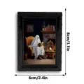 Halloween 3D fantôme cadre photo magnétique autocollant de réfrigérateur, style rétro noir. - 3DCT020 : aimant de réfrigérateur 3D