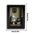 Halloween 3D ghost and cat picture frame refrigerator sticker, spooky magnetic memo note decor. - 3DCT016: 3D Magnetic Fridge Magnet