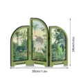 Mini folding screen tabletop decor Asian style decorative acrylic room divider display piece - Style(PF-XFB028)