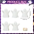 Halloween LED Ghost Night Light Spooky Party Decoration White Figurine Set 7cm Pack - HW3D001-005: 5-Piece Combo Box Set (with 10m Fishing Line) / Warm White Candle Light + 10M Fishing Line