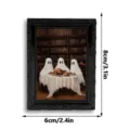Halloween ghost fridge magnet photo frame 3D spooky decor vintage black frame gift 6x8cm - Stereo Ghost Photo Frame / S