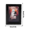 Detailed view of the Halloween ghost and cat magnetic photo frame, perfect spooky decor. - Halloween Ghost Style / S